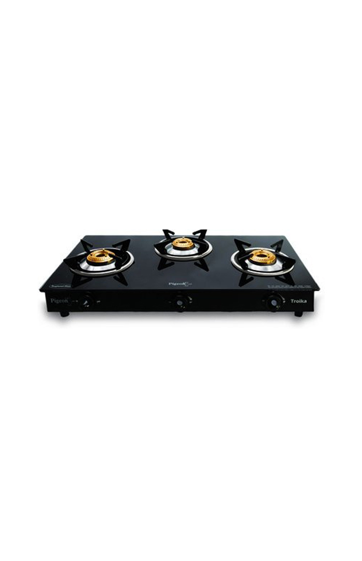 Pigeon by Stovekraft Hobtop Glass 3 Burner Gas Stove, Black (₹9,500.00)