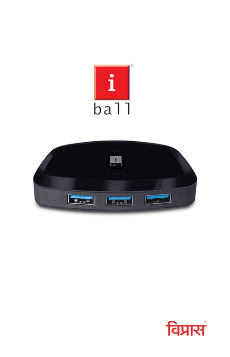 USB 3.0 Hub iBall Piano 62 High-Speed  (Black)