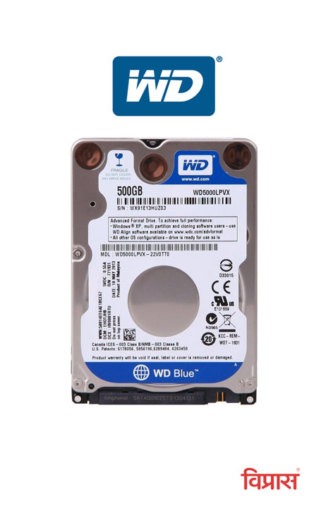 Hard Drive WD 500GB  Blue Laptop Internal