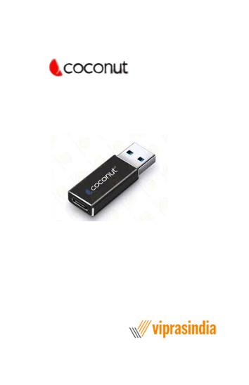USB 3.0 to Type C, OTG Adapter OT07 Coconut  Black 