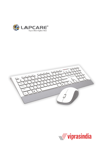 Keyboard  Mouse Wireless Combo White+Silver  Lapcare L-999