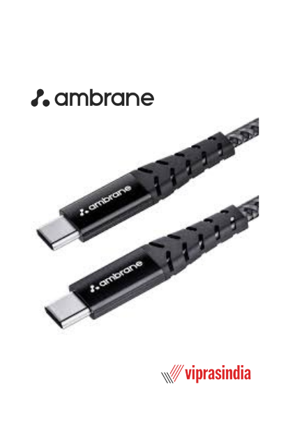Cable Ambrane BCTT-10 Type-C to Type-C Braided Cable with 60W Fast Charging 