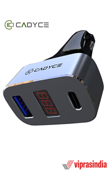 Cadyce 33W USB+USB-C Car Charger With Display CA-CUCC