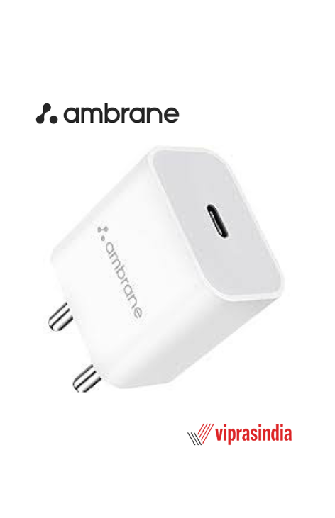 Wall Charger Type-C Connector Ambrane Uni-20 With Type-C Cable