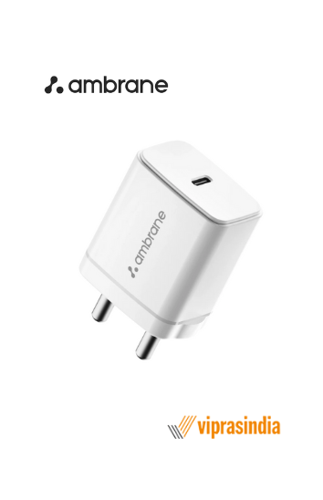 Wall charger Type-C Connector Ambrane Uni-25 Gan Charger 25W Fast Charging With Type-C Cable