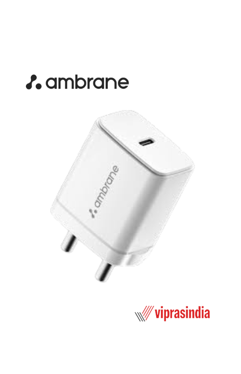 Wall charger Type-C Connector Ambrane Uni-25 Gan Charger 25W Fast Charging With Type-C Cable