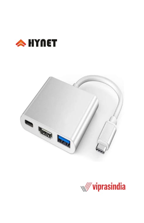 Cable Hynet Type-c to HDTV 3 in 1 Silver