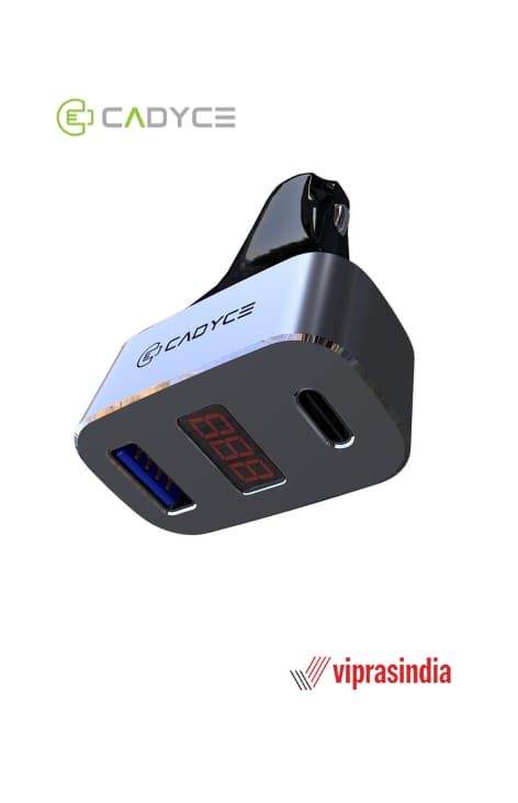 Cadyce 33W USB+USB-C Car Charger With Display CA-CUCC