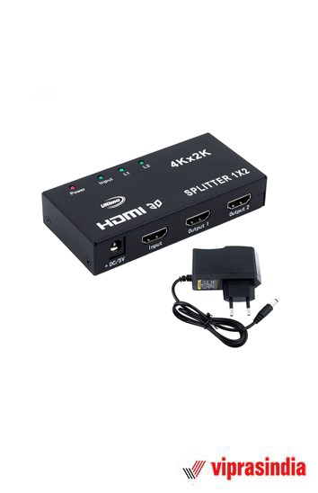 HDMI Splitter 1-in 2-Out, Support 4k x 2k 3D Full HD 1080P