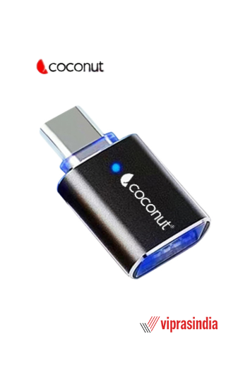 USB 3.0 to Type C OTG Adapter Coconut OT01  Aluminum Body - Black