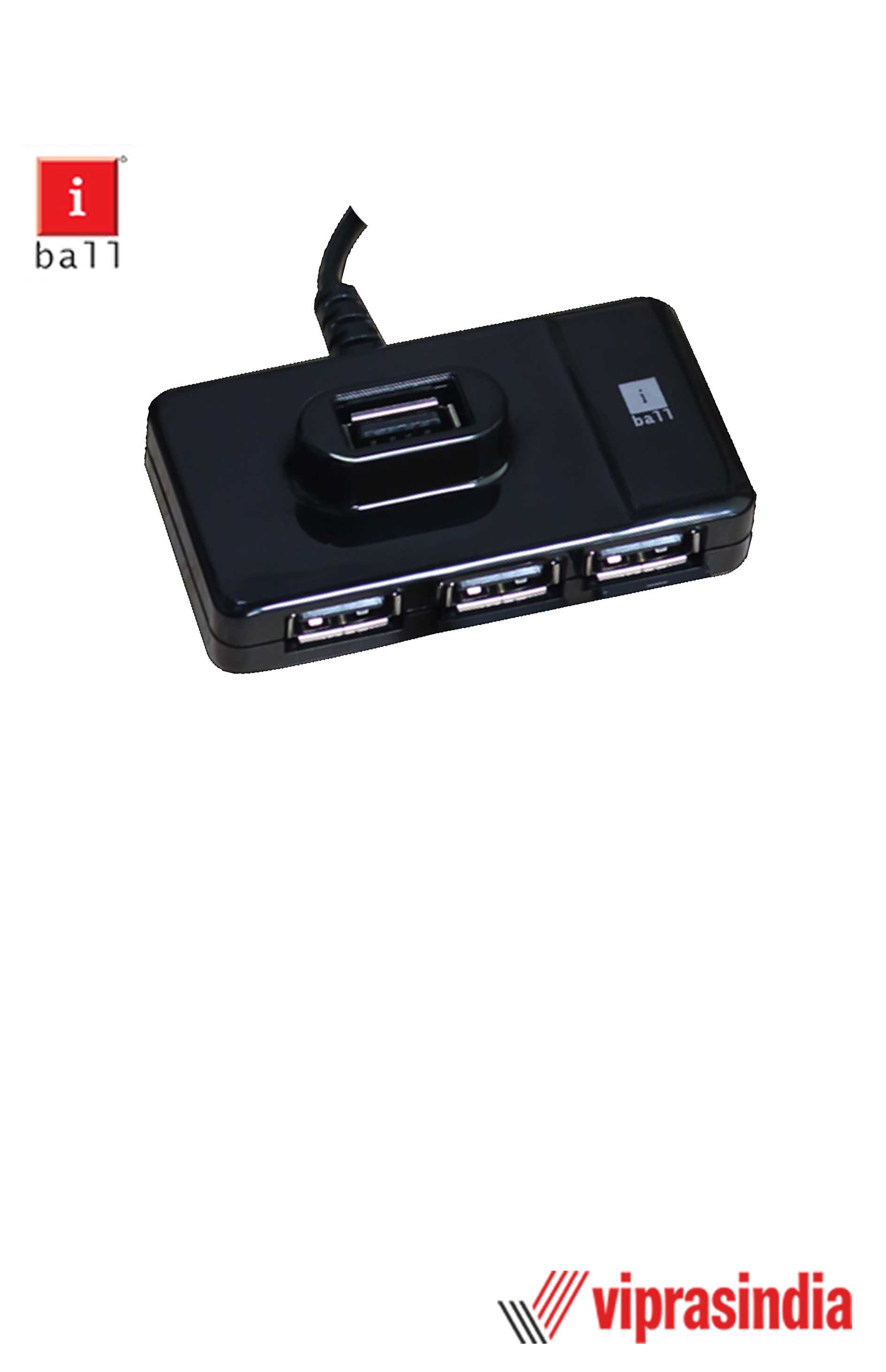 USB 2.0 Hub iBall Piano 423 (Black)