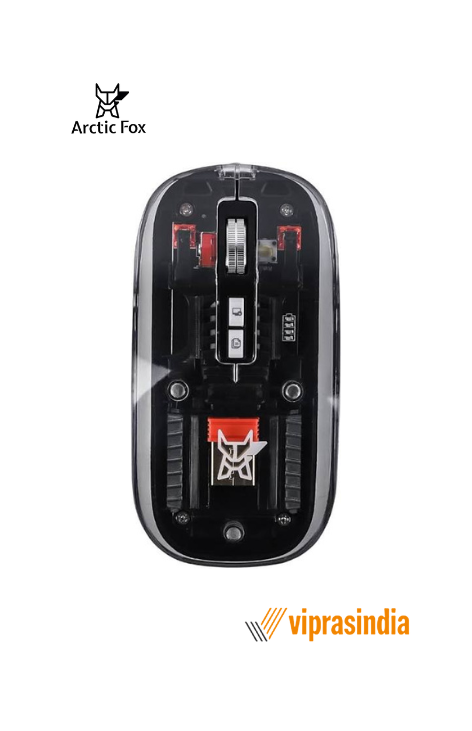 Wireless Mouse Arctic Fox Clearview Transparent Black Bluetooth Rechargeable 