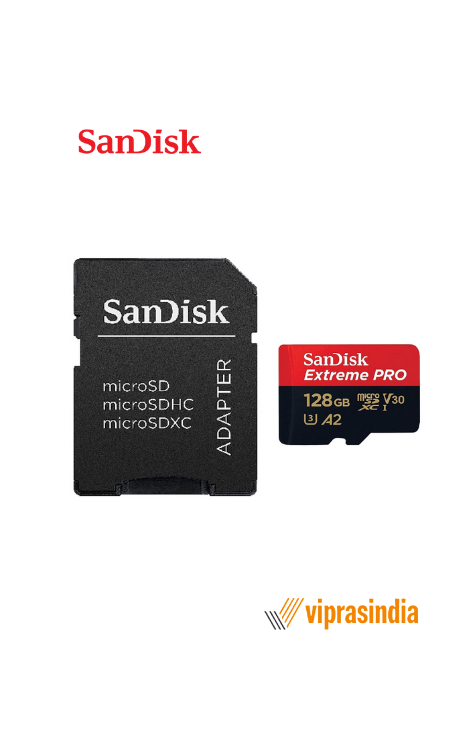 Memory Card SanDisk Extreme Pro SD UHS I 128GB for 4K Video for DSLR and Mirrorless Cameras 200MB/s Read & 90MB/s Write