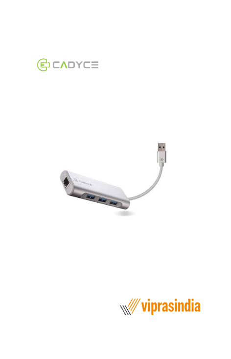 USB 3.0 3-Port Hub with Gigabit Ethernet Adapter Cadyce CA-U3HE