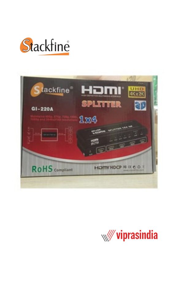 HDMI Splitter Stackfine GI-220A 1 Input x 4 Output UHD 4K x 2K 3D