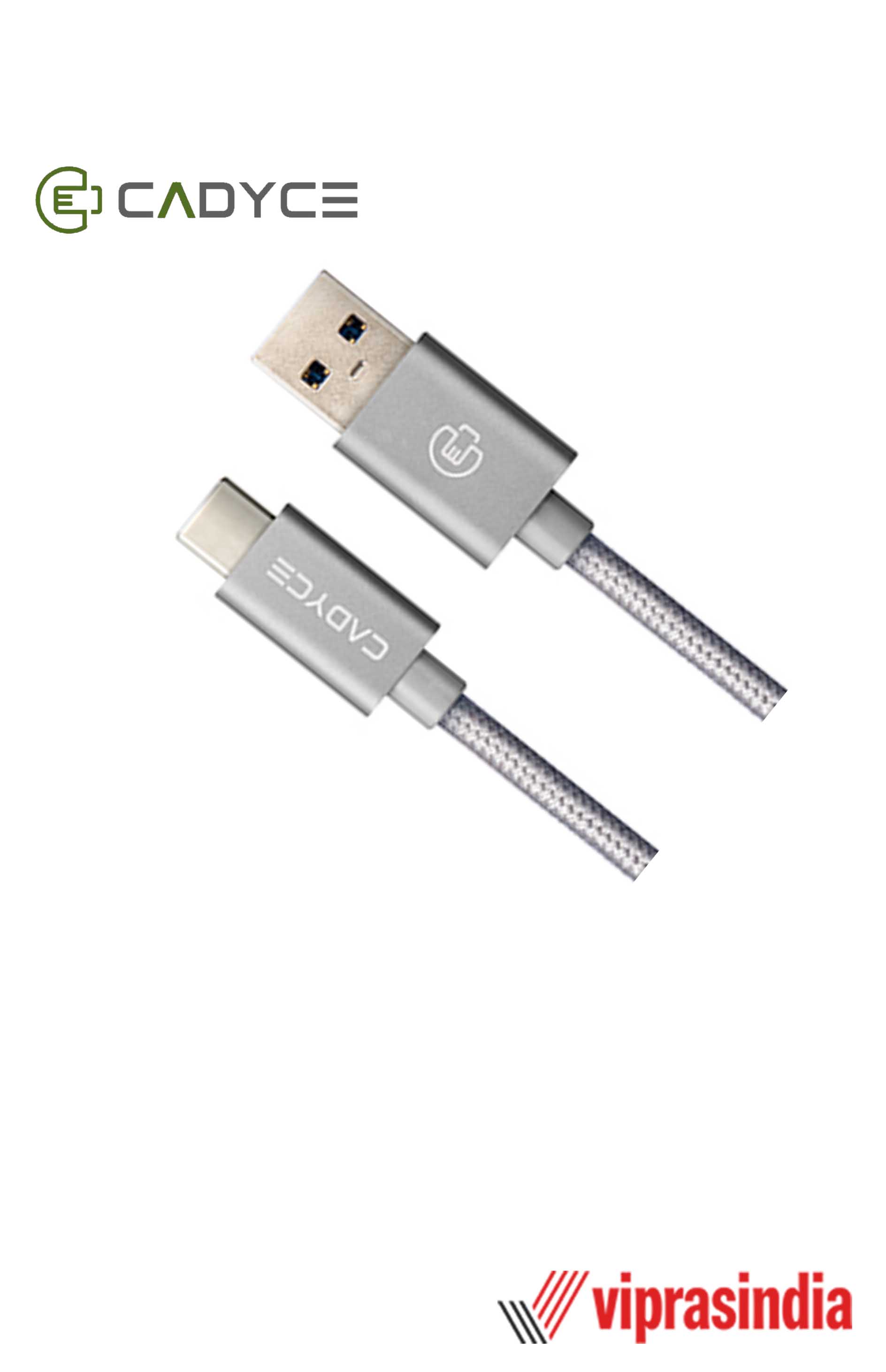 Cadyce CADMIUM Premium Braided USB-C to USB 3.0 A Type Male Cable CA-C3AM - Space gray