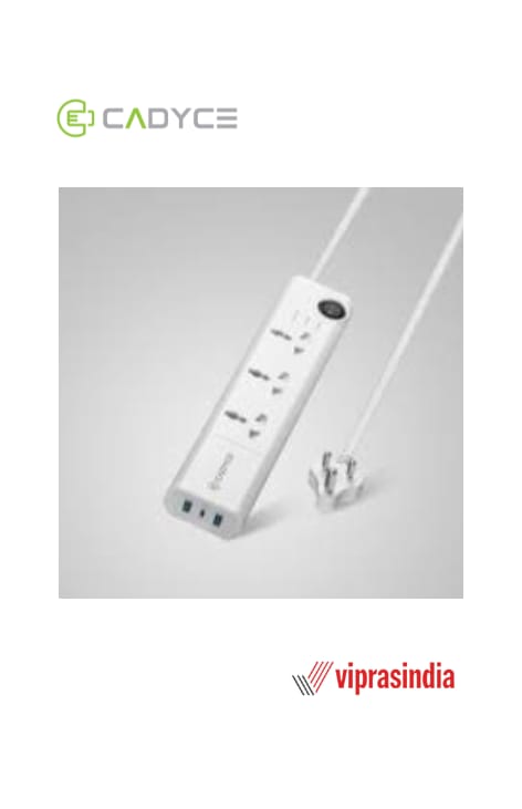  Surge Protector Cadyce 3 Socket with 30W USB-C PD + 2 USB Ports (CA-3SPS)