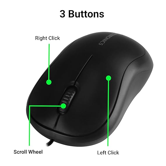 Mouse ZEBRONICS Zeb-Comfort Wired USB Optical Mouse