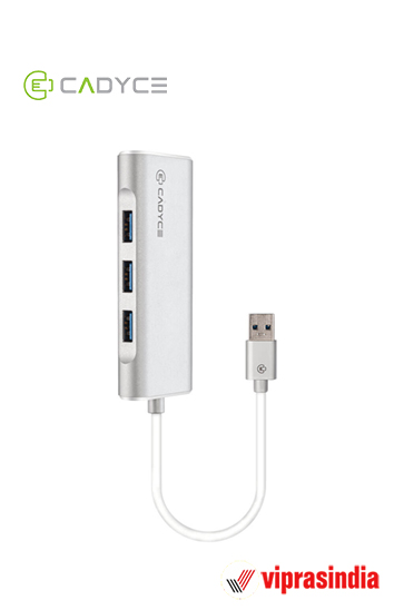 USB 3.0 3-Port Hub with Gigabit Ethernet Adapter Cadyce CA-U3HE