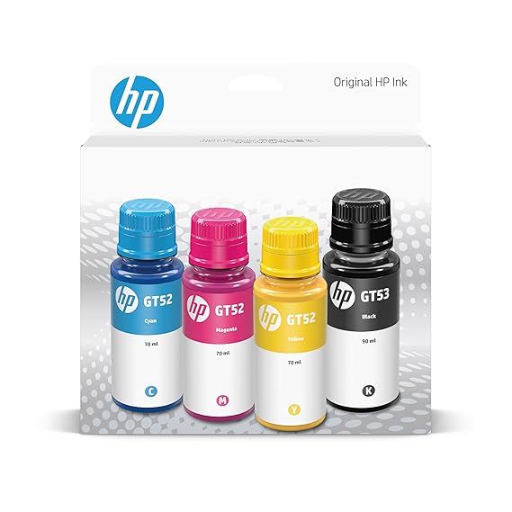 Ink Bottle Combo HP GT-52 Cyan, Magenta, Yellow and  GT-53 Black 
