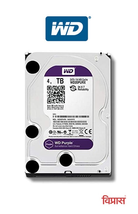 Hard Drive WD 4TB Purple Surveillance Sata	