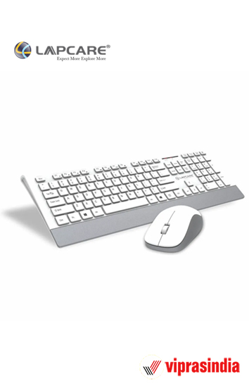 Keyboard  Mouse Wireless Combo White+Silver  Lapcare L-999