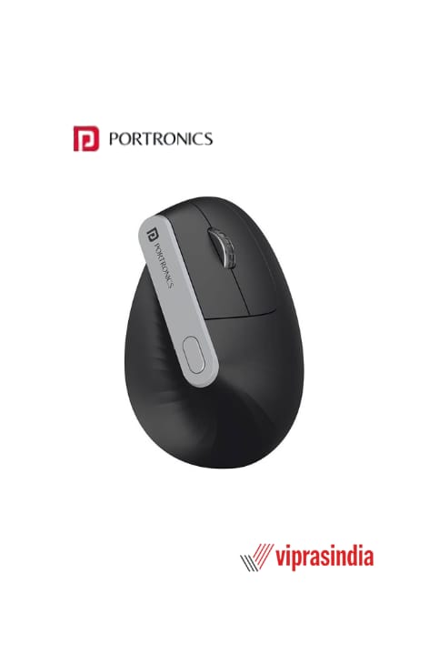 Mouse Wireless Portronics Toad Ergo Vertical 2.4Ghz, 6D Button (Black) POR 1808