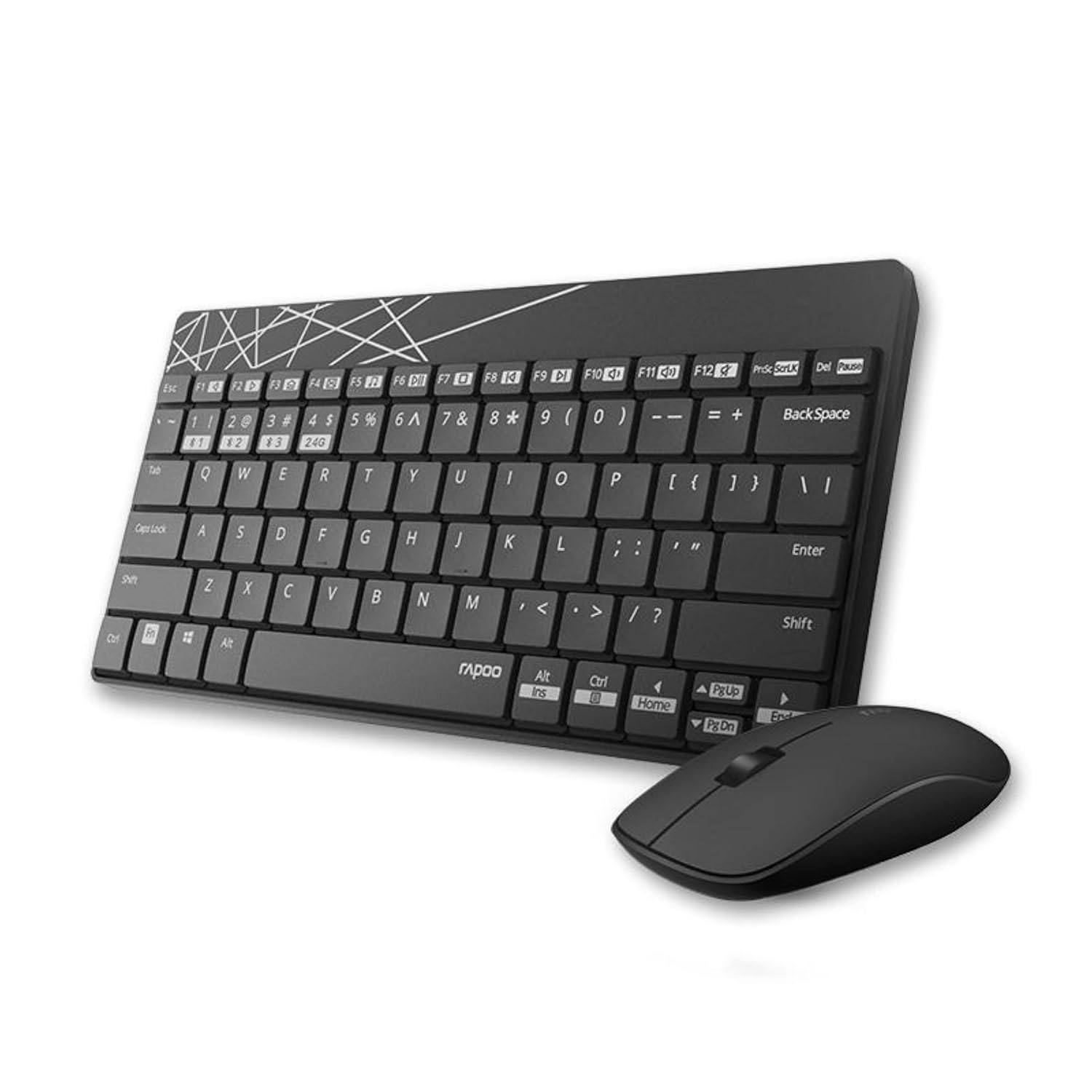 Keyboard and Mouse Rapoo 8000M  Bluetooth 3.0/4.0 Wireless 2.4 GHz 1300 DPI Combo- Black