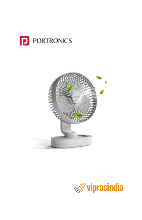 Desk Fan Portronics Airloop POR 3435 Portable and Rechargable Tilt Adjustment at 90Degree