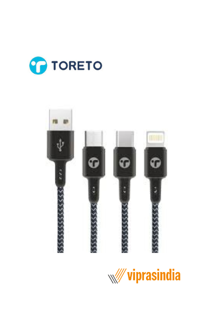 Cable Toreto Tor-924 N 3in 1 USB Cable 20W 1.5 Mtr 