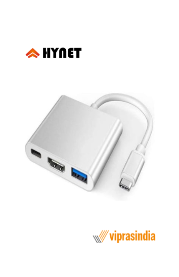Cable Hynet Type-c to HDTV 3 in 1 Silver