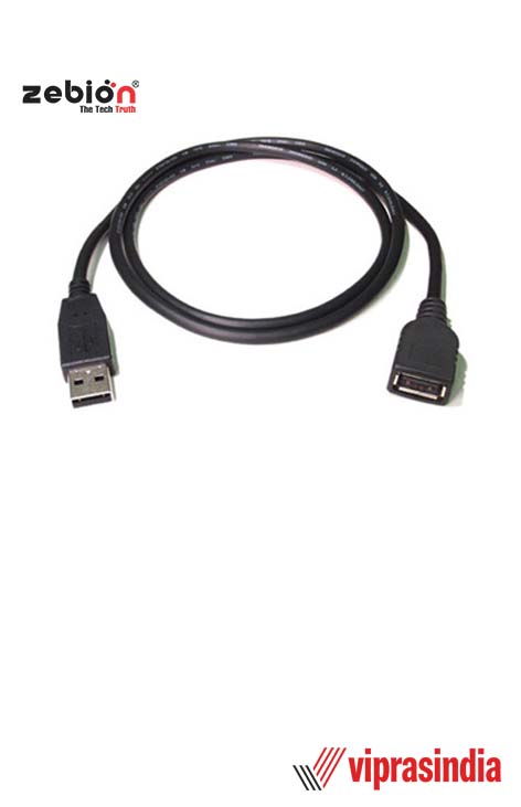 USB Extension Cable Zebion 1.5 M (Black)