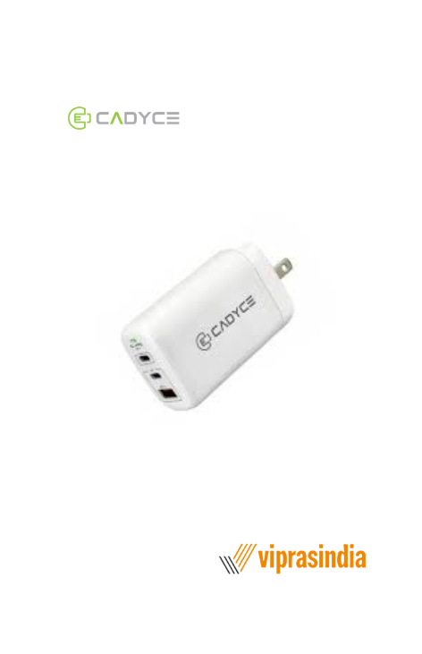 Cadyce 65W Dual USB-C™ PD 3.0 & USB QC 3.0 GaN Wall Charger CA-CPA61
