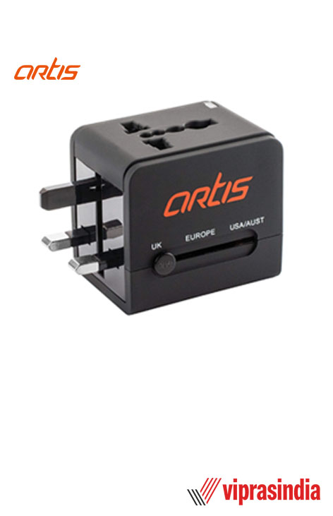 Universal Travel Adapter  USB Pin(Black) Artis UV200 