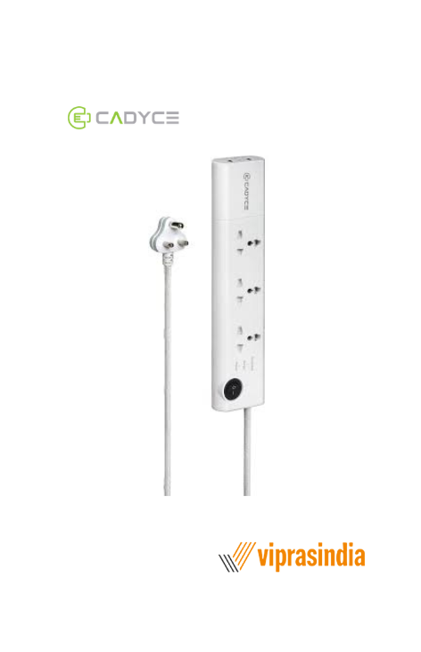  Surge Protector Cadyce 3 Socket with 30W USB-C PD + 2 USB Ports (CA-3SPS)