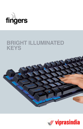 Keyboard  FINGERS Gleaming Bluelit wired