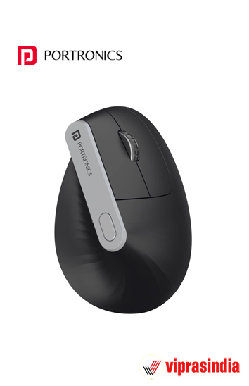 Mouse Wireless Portronics Toad Ergo Vertical 2.4Ghz, 6D Button (Black) POR 1808