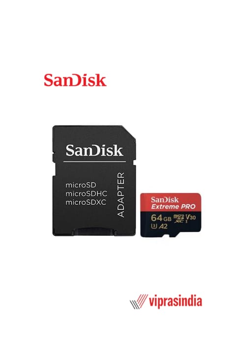Memory Card SanDisk Extreme Pro SD UHS I 64GB  for 4K Video for DSLR and Mirrorless Cameras 200MB/s Read & 90MB/s Write