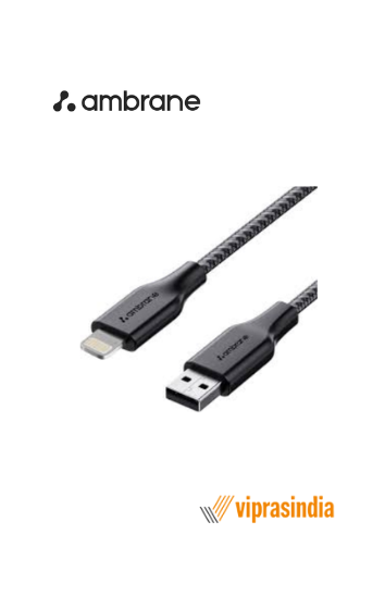 Cable Ambrane BCL-C10 USB to Lightning Braided Cable With 15W Fast Charging 